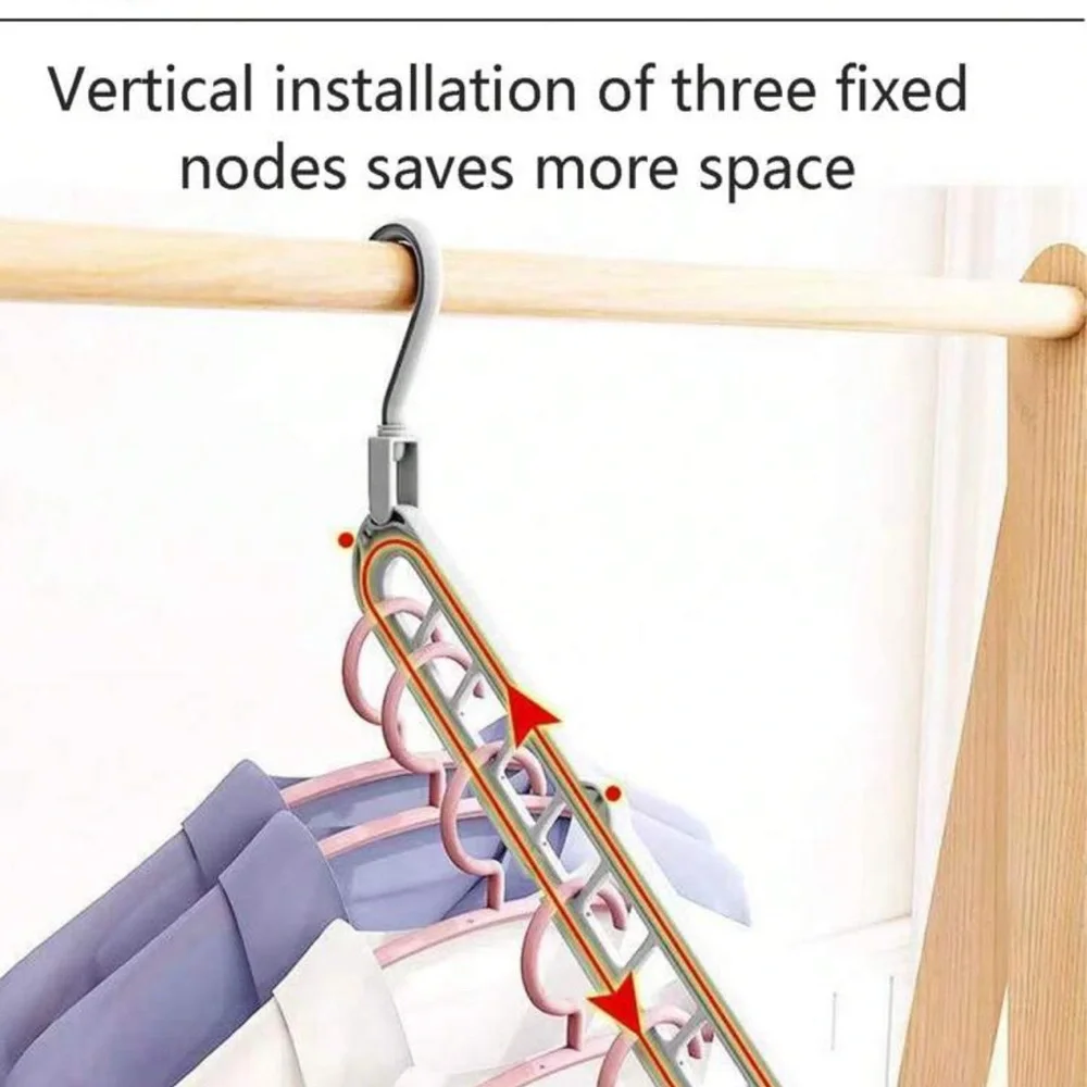 4pc 9-Hole Foldable & Rotatable & Multifunctional Magic Clothes Hanger